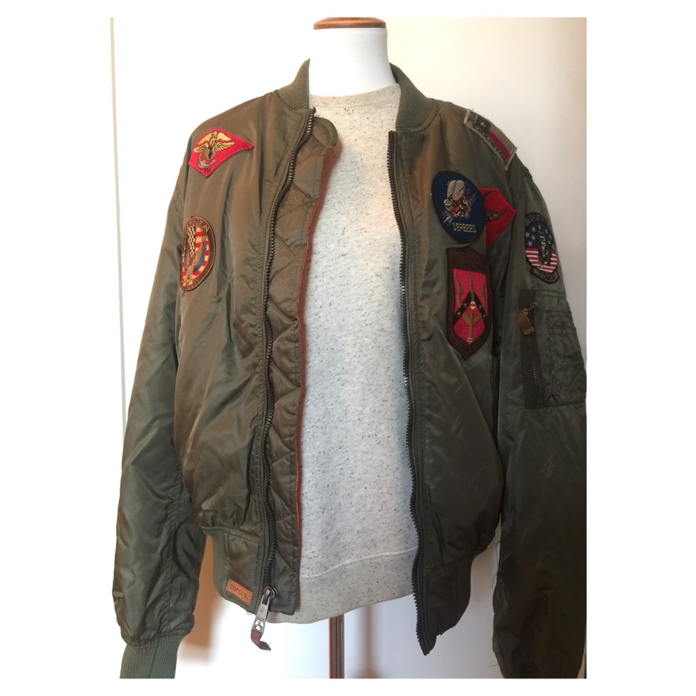 Top Gun MA-1 Bomber Flight Jacket with Patches
